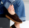 Дизайнерские туфли в стиле barefoot натуральная замша цвет Шоколад 37