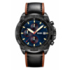 Чоловічий наручний годинник Skmei 9347BKBU Black-Blue з хронографом та шкіряним ремінцем