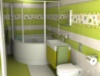 ​Небольшая Ванная Комната в Бело-Зеленых Тонах