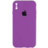 Чохол Silicone Case Square Full Camera Protective (AA) для Apple iPhone XS (5.8«), Фіолетовий / Grape - купити в SmartEra.ua