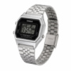 Наручний годинник Casio LA680WA-1B унісекс, електронний сріблястий браслет з підсвічуванням
