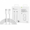 Кабель Type-C–Type-C 26X-198 60W 1 м білий • Кабель USB-C–USB-C 26X-198 для швидкого заряджання iPhone 17 Pro Max із тканинним обплетенням і...