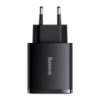 Мережевий зарядний пристрій Baseus Compact Quick Charger 2U+C 30W EU Black (CCXJ-E01)