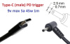 Переходник на 9v (max 5a, 45w) 2.5(2.35)x0.7mm 1m з USB Type-C (male) Power Delivery PD тригер (A class) 1 день гар.