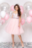 Коктейльна Сукня Атлас Паєтка 20009 Рожева