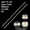 LED підсвітка TV 43«  L43P8MUS L43P8US 43V2 43F6F 43L2F 43D6 43V2 43A260 TCL43A460 43S325 43S421 43A423 1шт.