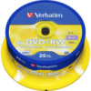 Диск DVD Verbatim 4.7Gb 4x CakeBox 25 шт silver (43489)