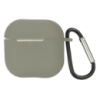Чехол силиконовый с карабином для Apple AirPods 4 цвет  02 светло-серый
