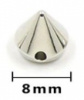 Шипы пришивные пластиковые д8 мм (никель)