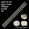 LED підсвітка TV 43« 755mm 3V 8-led JL.D43081330-083CS-M JL.D43081330-140FS-M LC430DUY-SH-A1 1шт.