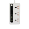 Сетевой фильтр BKL-04 10А 250V +3 Tupe-C + 4 USB-A с быстрой зарядкой на 3 розетки,белый