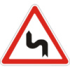 Дорожный знак 1.3.2 - Несколько поворотов. Предупреждающие знаки. ДСТУ 4100:2002-2014