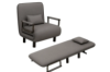 Універсальне 2в1 розкладне крісло-ліжко сіре 190х65 см KR -65