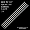 LED підсвітка TV 43« 9-led 824mm 3V ERGO LE43CT5000AK LE43CT3500AK AOC LD43V22S T4312M PHILIPS 4шт.