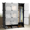 Пластикова складана шафа 110х37х127 см на 12 секцій 10128 Чорно-біла