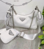 Женская сумка Prada Nylon Shoulder Bag White