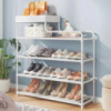 Полка для обуви стеллаж Shoe RACK 5 ярусов металлическая. Цвет: белый