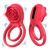 Подвійне ерекційне кільце з вібрацією «Hgod Rose» USB - Червоний