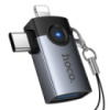 Перехідник HOCO UA46D Victory iP male/Type-C male to USB female 2-in-1 adapter (6942007675666)