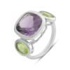 Серебряное кольцо CatalogSilver с натуральным аметистом, хризолітом, вес изделия 5,58 гр (2183396) 17.5 размер
