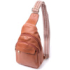 Практична жіноча сумка через плече з отвором для навушників з екошкіри 722789 Рудий