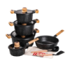 Набір посуду MGC 8 предметів з антипригарним покриттям 1,9/2/3/3,2/5,3 л, чорний