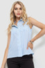 Блуза без рукавів у смужку, колір біло-блакитний, 102R068-3
