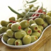 Зелені оливки «Халкідики», фаршировані червоним перцем.