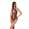 Сетчатое боди с кружевом на груди Passion SATARA BODY L/XL red