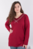 Жіноча бордова кофта з декором