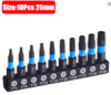 10шт. ударний набір свердел біти Torx з шестигранною головкою хвостовика магнітна викрутка біти гайковий ключ S2 електричні дриль
