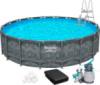 Каркасний басейн Bestway Grey 561KE (610х132 см) з піщаним фільтром, тентом та драбиною