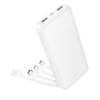 Power bank Hoco J163 10000mAh + кабеля 4в1 USB-А/ Lightnin/ Type-C/ MicroUSB white