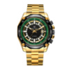 Чоловічий механічний годинник Forsining 8279 Gold-Black-Green з автопідзаводом та люмінесценцією