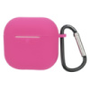 Чехол силиконовый с карабином для Apple AirPods 4 цвет  05 розово-красный