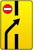 Информационно-указательный знак 5.24.1.2(Изменение направления движения нa дороге с разделительной полосой)