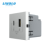 Механізм розетка USB-A та USB-C з Power Delivery 36W Livolo сірий (VL-FCUA18W.UC18W-2IP)