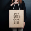 Коробка для вина на три бутылки «Save water drink wine», английский