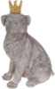Декоративная статуэтка «Собака с короной» 33см, полистоун, состаренный серый