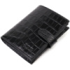 Фактурне портмоне для чоловіків з натуральної шкіри з тисненням під крокодила 722057 Чорний