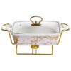 Мармітниця порцелянова прямокутна на металевій підставці 31х16х11 см LT-3PCS-11