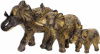 Декоративная статуэтка «Семья Слонов» 29х10.5х15см, полистоун, чёрный с золотом