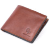 Горизонтальне портмоне в гладкій шкірі на магнітах 711308 Коричневе