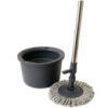 Набор для уборки с круглой телескопической шваброй из микрофибры и ведром с отжимом для пола HP-35015-22
