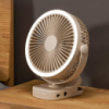 Настольный беспроводной вентилятор D1 с прищепкой и подсветкой white