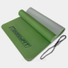 Килимок для йоги та фітнесу EasyFit TPE+TC 6мм двошаровий зелений-сірий