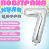 Воздушный шар в виде цифры 7 серебро,32 дюйма, фольгированый, для праздников для дня рождения, юбилеев,