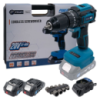 Акумуляторний шуруповерт PROFI-TEC PCD5220BL POWERLine : з АКБ 2шт-20V 2.0 Ah, 52 Нм, набір головок