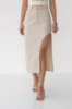 Котонова спідниця з напівкруглим розрізом — кремовий колір, L (є розміри)