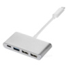 Хаб Type-C алюминиевый, 2xUSB 2.0 + 1xUSB 3.0 + Type-C, White, Blister